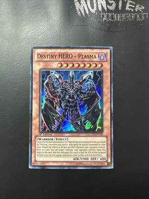 YUGIOH DESTINY HERO PLASMA SUPER RARE LCGX-EN134 1ST EDITION -image