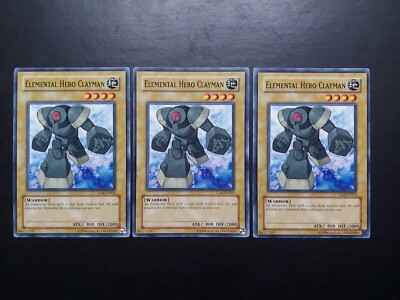 Yugioh - Elemental Hero Clayman TLM-EN003 Common Playset x3-image