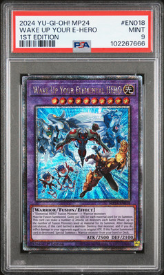 2024 YU-GI-OH! MP24 1ST ED #EN018 WAKE UP YOUR ELEMENTAL HERO PSA 9-image