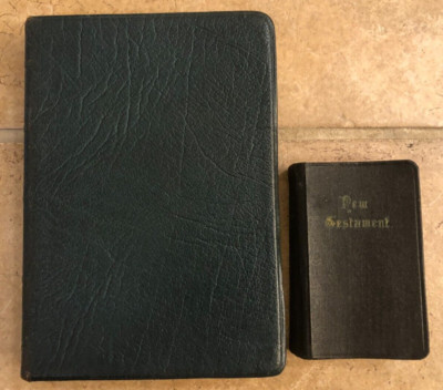 Antique Lot of 2 Bibles ~  Holman RSV Holy Bible w maps /Holman Pocket 1943-image