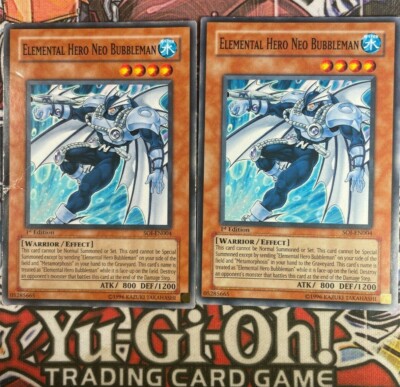 *** 2x Elemental Hero Neo Bubbleman 1st Ed 2x*** SOI-EN004 | YuGiOh! MP-NM-image