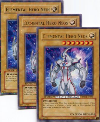 3 X YU-GI-OH ELEMENTAL HERO NEOS DUEL TERMINAL PARALLEL RARE MINT DT01-EN005-image