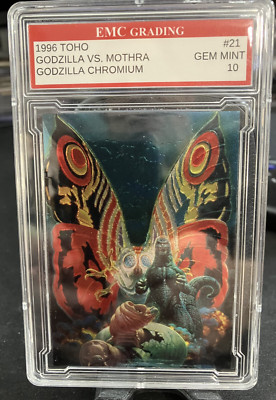 GODZILLA VS. MOTHRA   1996 CHROMIUM AMADA #21 Graded 10 MINT SUPER COOL! VINTAGE-image