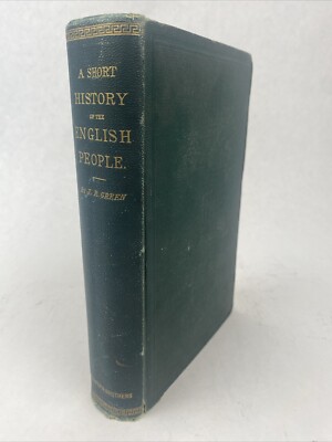 1886 Short History Of The English People By John Green Leather Antique Book Maps-image