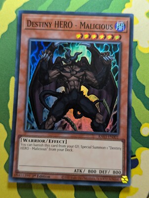 Destiny HERO - Malicious - RA03-EN001 - 1st Edition - Super Rare-image