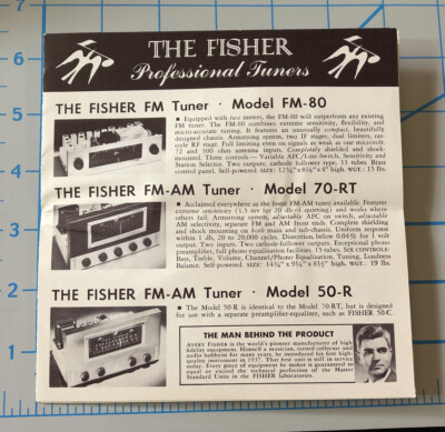 Vintage THE FISHER Custom Audio Dealer Pamphlet Brochure-image