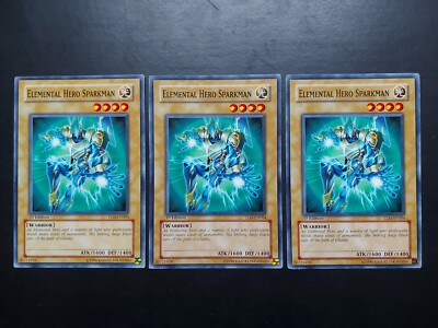 Yugioh - Elemental Hero Sparkman TLM-EN004 Common 1st Edition Playset x3-image