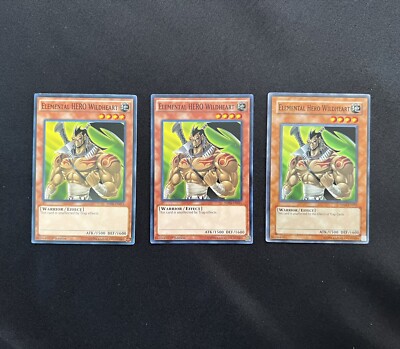 Yu-Gi-Oh! Elemental HERO Wildheart Common NM x3 SDHS-EN011 1st x2 DP03-EN003 x1-image