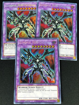 YUGIOH ELEMENTAL HERO ESCURIDAO BLAR-EN056 1ST SECRET X3 (NM)-image