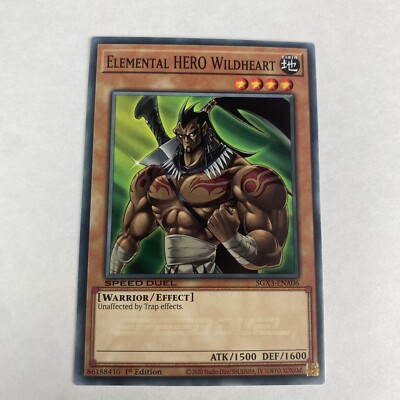 Yugioh Elemental Hero Wildheart sgx3-ena06 Duelists of Shadows 1st Edition-image