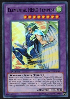 Yugioh Elemental HERO Tempest LCGX-EN048 Super Rare 1st Ed - VLP-image