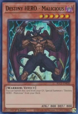 x1 Destiny HERO - Malicious - BLC1-EN030 - Ultra Rare - 1st Edition Yu-Gi-Oh! M/-image