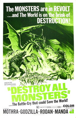 72971 DESTROY ALL MONSTERS Godzilla Mothra King Kong Wall Decor Print Poster-image