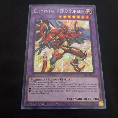 🔥 Yugioh LDS3-EN104 Elemental Hero Sunrise SECRET RARE 1ST EDITION-image