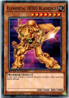 Elemental HERO Bladedge #SGX2-ENA09 Yugioh Lightly played 1st Edition-image