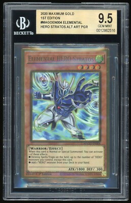 Yu-Gi-Oh! BGS 9.5 GEM MINT Elemental Hero Stratos ALT ART 1st Edition -image
