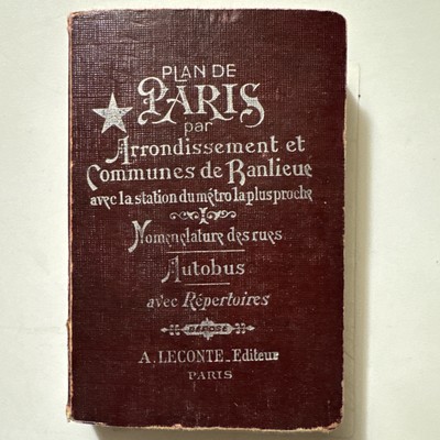 Antique Maps of Paris by District with Directions English and French-image
