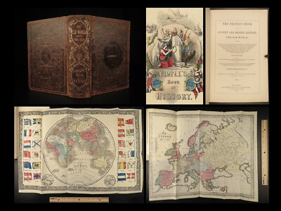 1853 World History MAPS Greece Russia Egypt Mogul INDIA Jews Asia Rome Brownell-image