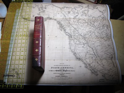 1845 HISTORY of OREGON & CALIFORNIA Large Folding Map West Coast Greenhow Robert-image