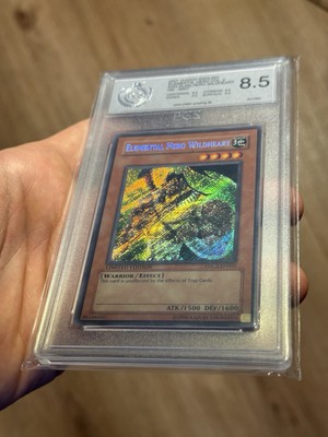 Yugioh Elemental Hero Wildheart EHC2-EN003 Secret Rare PSA 8 Near Mint-image