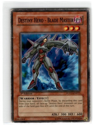 Yu-Gi-Oh! Destiny Hero- Blade Master Common POTD-EN015 HP Damaged 1st Edition-image