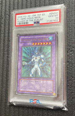 Yugioh! Elemental Hero Aqua Neos POTD-EN031 Ultra 1st Ed PSA 💎 GEM MT 10 💎-image