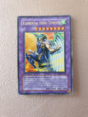 YUGIOH ELEMENTAL HERO TEMPEST ULTRA RARE EEN-EN034 1ST ED LP-image