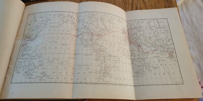 Around the World with General Grant in 2 volumes   1st  1879 Foldout Map Intact-image