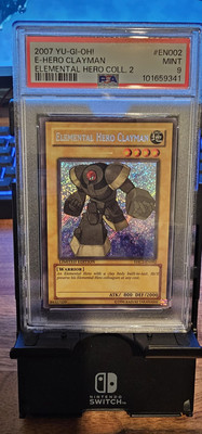 YUGIOH EHC2-EN002 ELEMENTAL HERO CLAYMAN SECRET RARE HOLO PSA 9 -image