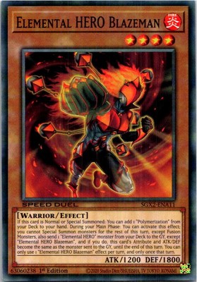 Elemental HERO Blazeman #SGX2-ENA11 Yugioh Lightly played 1st Edition-image