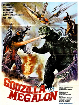 V2124 Godzilla vs Megalon 1973 Gojira Retro Vintage Decor WALL POSTER PRINT-image