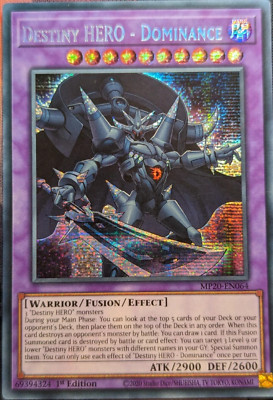 Destiny Hero - Dominance MP20-EN064 Secret Rare 1st Edition YuGiOh TCG Card-image