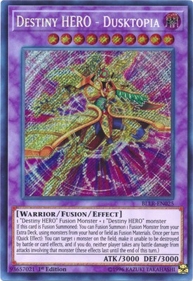 Yugioh! Destiny HERO - Dusktopia - BLLR-EN025 - Secret Rare - 1st Edition Near M-image