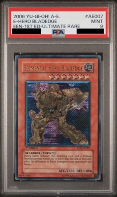 PSA 9 Yu-Gi-Oh Elemental Hero Bladedge Old Asian edition English Ultimate-image