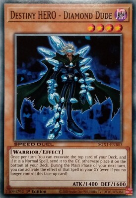 SGX1-ENB03 DESTINY HERO - DIAMOND DUDE COMMON 1ST EDITION YuGiOh CARD-image