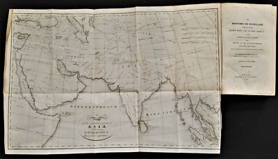 1844 antique HISTORY of SCOTLAND w foldout MAP and HISTORY INDIA w foldout MAP-image