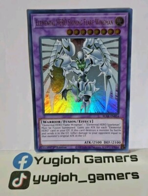 YUGIOH ELEMENTAL HERO SHINING FLARE WINGMAN ULTRA BLAR-EN054 1 ST EDITION L-P-image