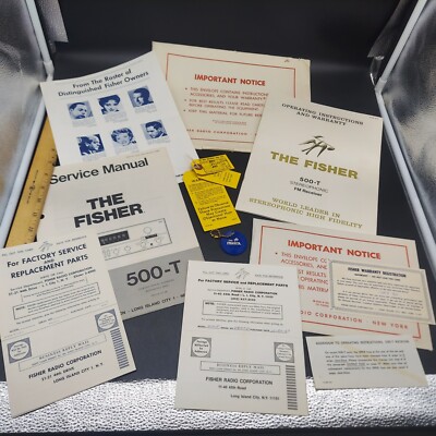 FISHER 500T Service & Owners Manuals FISHER KEY CHAIN LOT -VG/Exe. 1960's-image