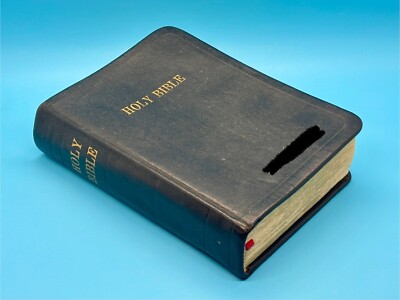Cambridge Black Leather KJV Bible Indexed Red Letter Concordance Dictionary Maps-image