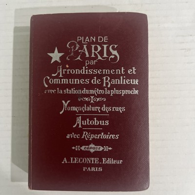 Antique Maps of Paris by District with Directions English and French-image