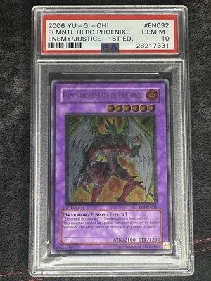 Yu-Gi-Oh! Elemental Hero Phoenix Enforcer 1st Ed EOJ-EN032 Ultimate Rare PSA 10-image