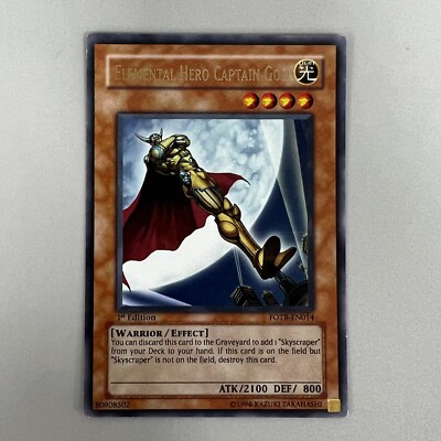 ELEMENTAL HERO CAPTAIN GOLD CARD YU-GI-OH YUGIOH TRADING CARD GAME 1ST EDITION-image