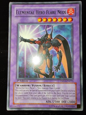 YuGiOh DP03-EN013 Elemental Hero Flare Neos Rare 1st Edition Mint Never Played-image