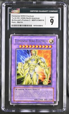 CGC 9 Yu-Gi-Oh! Elemental Hero Electrum MDP2-EN001K Redemption (STOCK PHOTO)-image