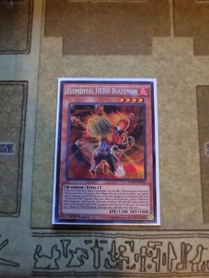 YUGIOH TCG ELEMENTAL HERO BLAZEMAN WSUP-EN032 PRISMATIC SECRET 1ST EDITION NM-image