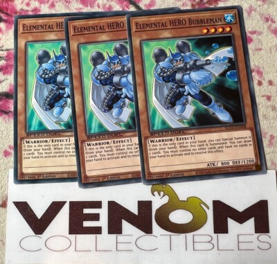 3x (M/NM) - Elemental HERO Bubbleman - SGX2-ENA08 - Common - 1st Edition YuGiOh-image