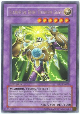 Yu-Gi-Oh Card - DP1-EN011 - ELEMENTAL HERO THUNDER GIANT (rare) - NM/Mint-image