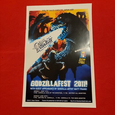 GODZILLA Godzillafest 2011 Promo Art Print Poster Vintage 12