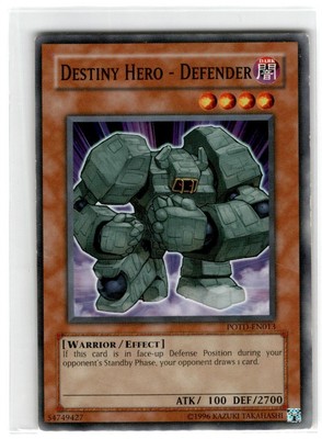 Yu-Gi-Oh! Destiny Hero- Defender Common POTD-EN013 Heavily Played Unlimited-image