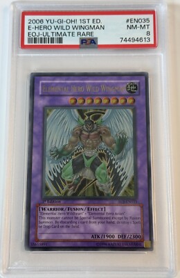 Elemental Hero Wild Wingman EOJ-EN035 1st Edition Ultimate Rare PSA 8-image